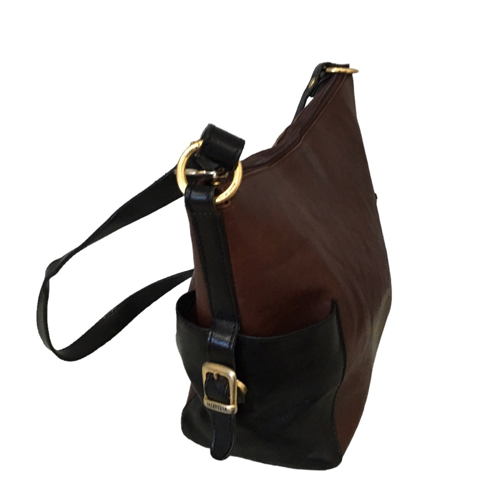 Valentina Vintage Leather Burgundy Shoulder Bag Purse. Made in Italy.